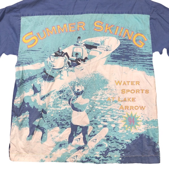 GAP Summer Skiing Vintage 90s 1994 Water Sports Button Up Shirt Mens XL - Picture 4 of 4